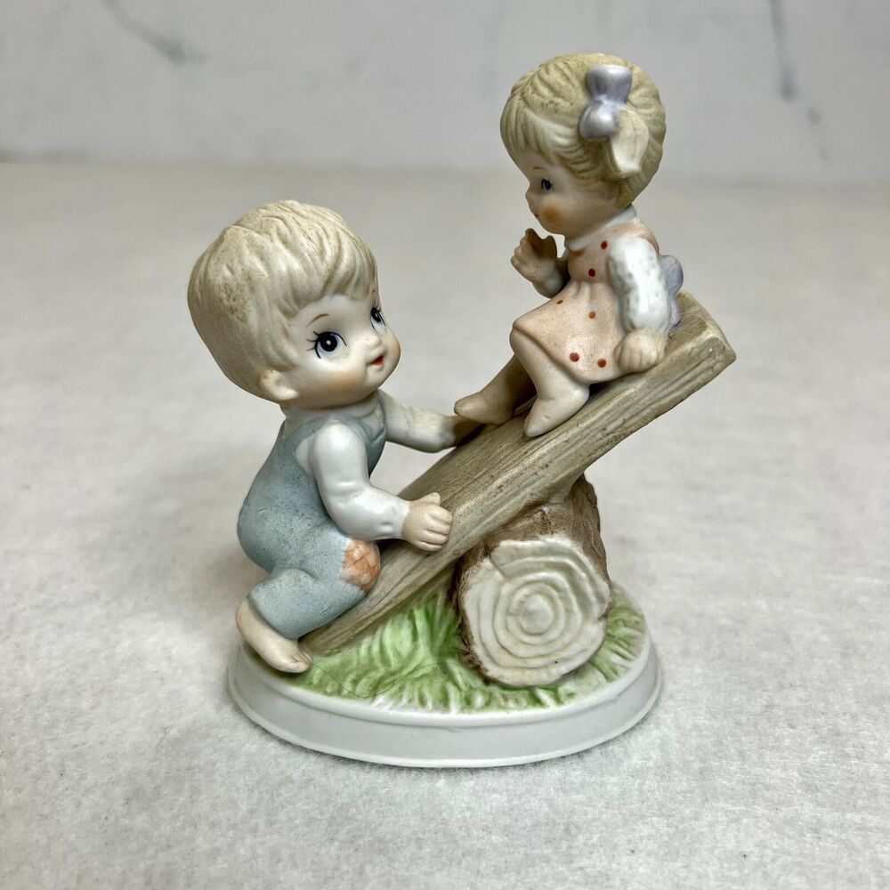 Vintage Seesaw Children Playing Figurine